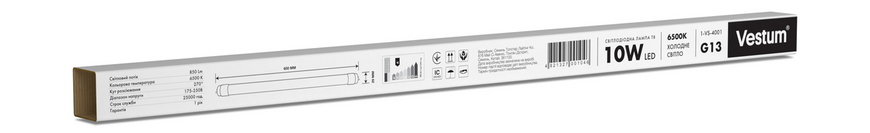 Світлодіодна лампа T8 600 мм 10W 850Лм 6500K 175-250V G13 1-VS-4001 1-VS-4001 фото