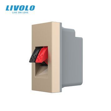 Механізм розетка Hi-Fi аудіо Livolo золото (VL-FCSD-1APS01) VL-FCSD-1APS01 фото