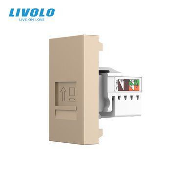 Механізм розетка інтернет RJ-45 Livolo золото (VL-FCCP-1AP) 727100113 фото