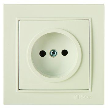 Розетка Nilson Thor 1-на без заземлення кремова F000120 фото