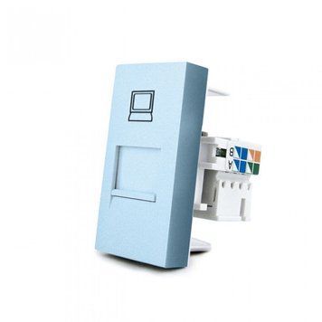 Механізм розетка інтернет RJ-45 Livolo блакитний (C7-1C-19) 727100119 фото