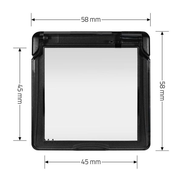 Кришка для розетки IP44 Livolo чорний (VL-XW001-2B) C7-1WF-12 фото