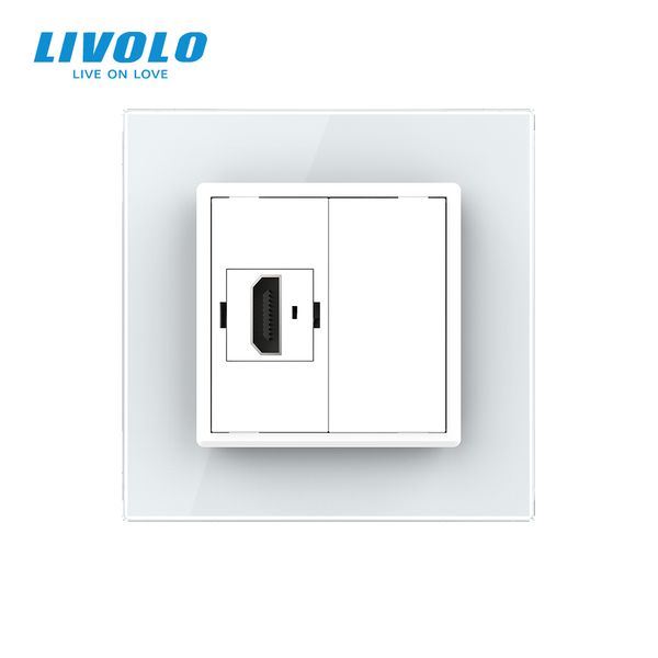 Розетка HDMI Livolo білий скло (VL-C7FCHD-1WP) VL-C791HD-11 фото