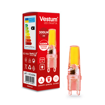 Світлодіодна лампа Vestum G9 3W 4500K 220V 1-VS-8304 фото