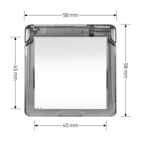 Кришка для розетки IP44 Livolo сірий (VL-XW001-2I) C7-1WF-15 фото