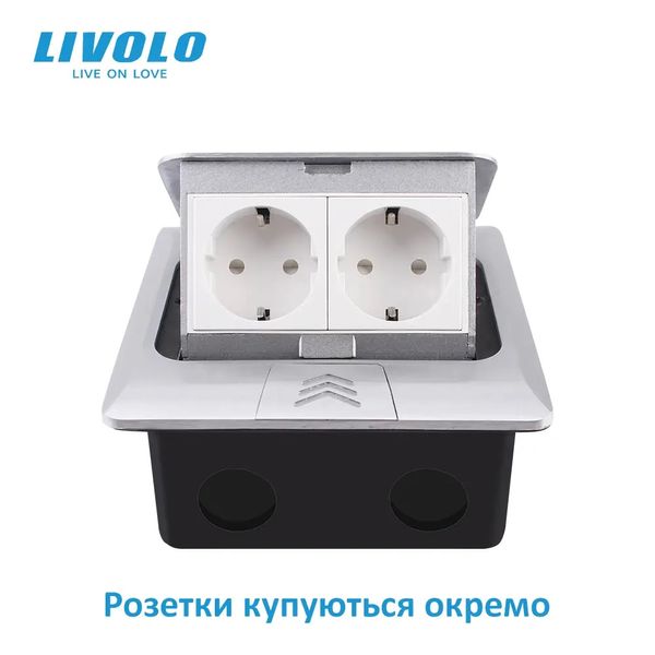 Пустий підлоговий розетковий люк на 2 модуля Livolo білий (J06 white) VL-SHS016-W фото