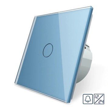 Сенсорна кнопка 1 сенсор 12/24V Livolo блакитний скло (VL-C701CH-19) VL-C701CH-19 фото