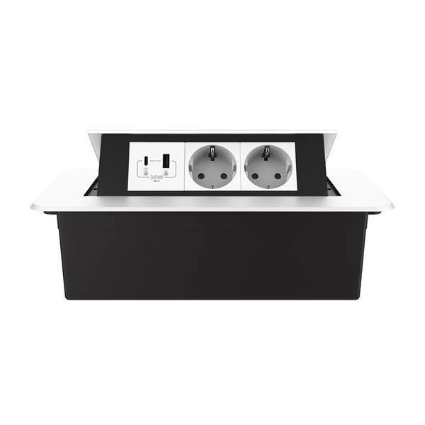 Меблева розетка з плавним відкриттям, USB, Type-С Power Delivery 36W Livolo білий (VL-SHS013-TC-UA.UC-WP-W) VL-SHS013-TC-UA.UC-WP-W фото
