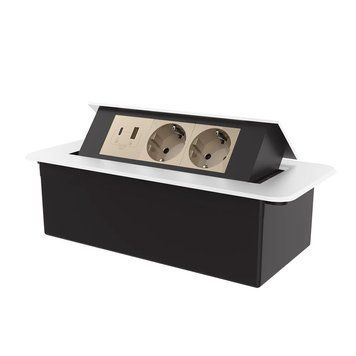 Меблева розетка з плавним відкриттям, USB, Type-С Power Delivery 36W Livolo золотий в білому (VL-SHS013-TC-UA.UC-AP-W) VL-SHS013-TC-UA.UC-AP-W фото
