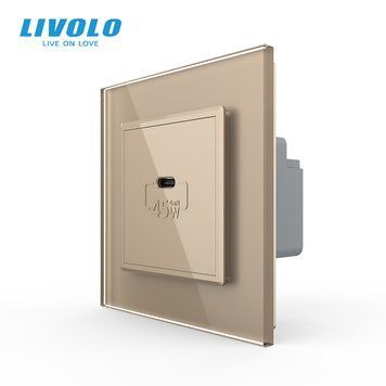 Розетка USB Type-C з Power Delivery 45W Livolo золото (VL-C7-FCUC-2AP) VL-C7-FCUC-2AP фото
