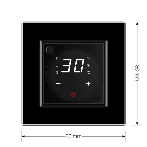 Розумний програмований сенсорний терморегулятор з датчиком температури повітря Livolo чорний скло (VL-M7FCQ1Z2-2BP) VL-M7FCQ1Z2-2BP фото