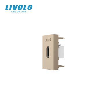 Механізм розетка HDMI Livolo золото (VL-FCHD-1AP) 727300513 фото