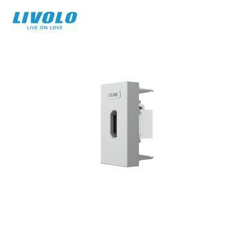 Механізм розетка HDMI Livolo сірий (VL-FCHD-1IP) 727300515 фото