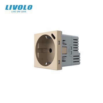 Механізм електрична розетка з USB Type-C Power Delivery 18 Вт Livolo золотий (VL-FCTF16A.UC18W-2AP) VL-FCTF16A.UC18W-2AP фото