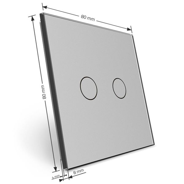 Бездротовий розумний сенсорний вимикач 2 сенсори Livolo сірий скло (VL-XR008-I) VL-XR008-I фото