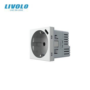 Механізм електрична розетка з USB Type-C Power Delivery 18 Вт Livolo сірий (VL-FCTF16A.UC18W-2IP) VL-FCTF16A.UC18W-2IP фото