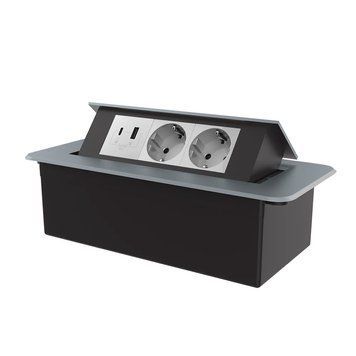 Меблева розетка з плавним відкриттям, USB, Type-С Power Delivery 36W Livolo графіт (VL-SHS013-TC-UA.UC-IP-G) VL-SHS013-TC-UA.UC-IP-G фото