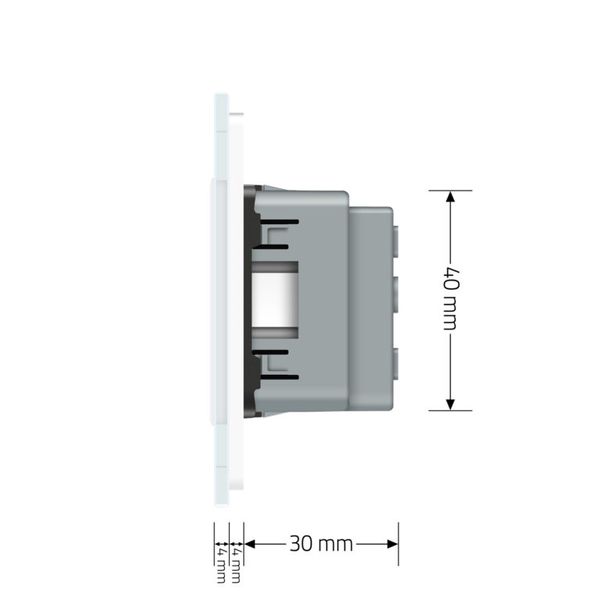 Розетка двомісна універсальна Livolo білий скло (VL-C7FCT22-4WP) VL-C7FCT22-4WP фото