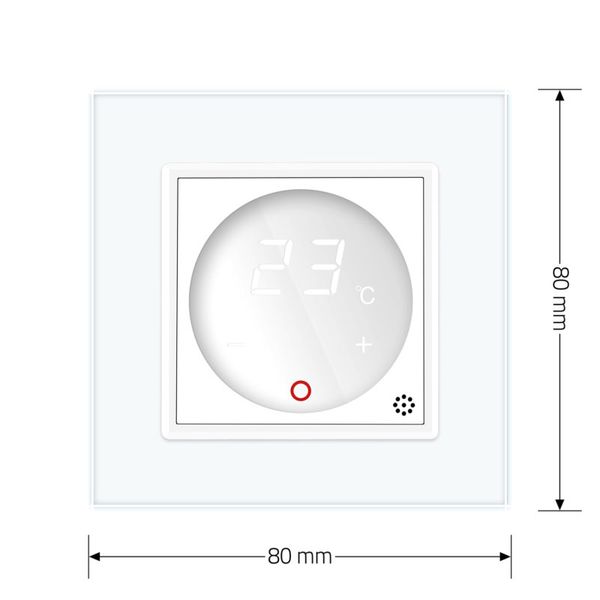 Терморегулятор сенсорний з датчиком температури повітря Livolo білий скло (VL-C7FCQ1-2WP) VL-C701TM-11 фото