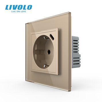 Електрична розетка з USB Type-C Power Delivery 18 Вт Livolo золото (VL-C7CTF16A.UC18W-2AP) VL-C7CTF16A.UC18W-2AP фото