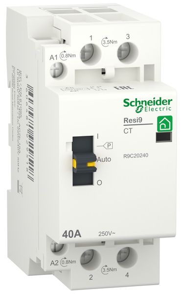 Контактор RESI9 1P+N 40A 2NO ~230В/50Гц Schneider R9C20240 фото