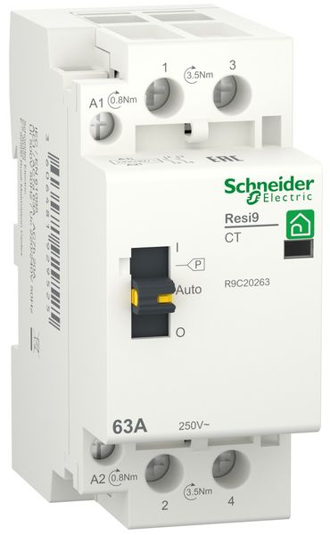 Контактор RESI9 1P+N 63A 2NO ~230В/50Гц Schneider R9C20263 фото