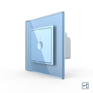 Сенсорний прохідний/перехресний вимикач Sense 1 сенсор Livolo блакитний (722000319) 722000319 фото