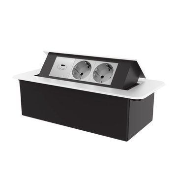 Меблева розетка з плавним відкриттям, USB Type-C Power Delivery 45W Livolo сірий в білому (VL-SHS013-TC-UC45W-IP-W) VL-SHS013-TC-UC45W-IP-W фото