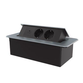 Меблева розетка з плавним відкриттям, USB Type-C Power Delivery 45W Livolo чорний в графіті (VL-SHS013-TC-UC45W-BP-G) VL-SHS013-TC-UC45W-BP-G фото