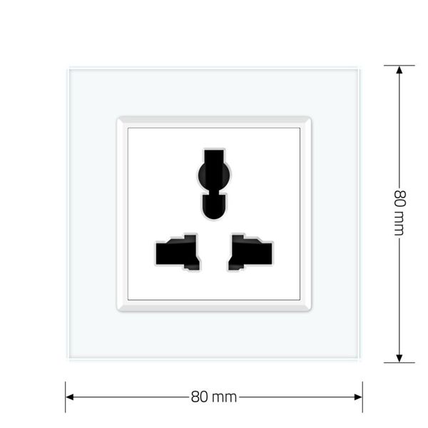 Розетка універсальна 12 стандартів в 1 Livolo білий скло (VL-C7C1C-11) VL-C7C1C-11 фото