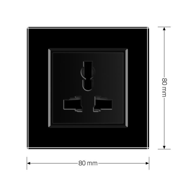 Розетка універсальна 12 стандартів в 1 Livolo чорний скло (VL-C7C1C-12) VL-C7C1C-12 фото