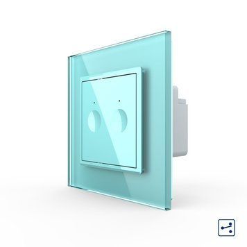 Сенсорний прохідний/перехресний вимикач Sense 2 сенсора Livolo зелений (722000418) 722000418 фото