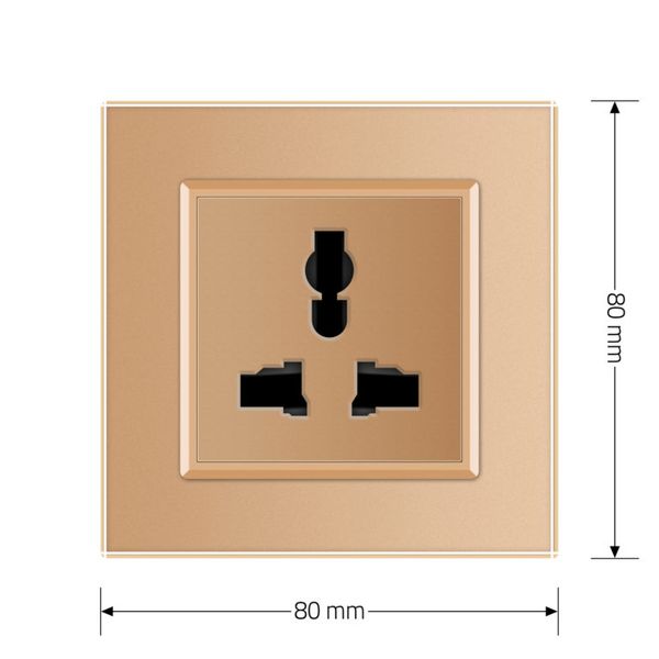 Розетка універсальна 12 стандартів в 1 Livolo золото скло (VL-C7C1C-13) VL-C7C1C-13 фото