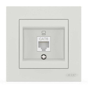 Розетка EL-BI VEGA білий мат комп&rsquo;ютерна 1-на CAT6 RJ45&nbsp; F000049 фото
