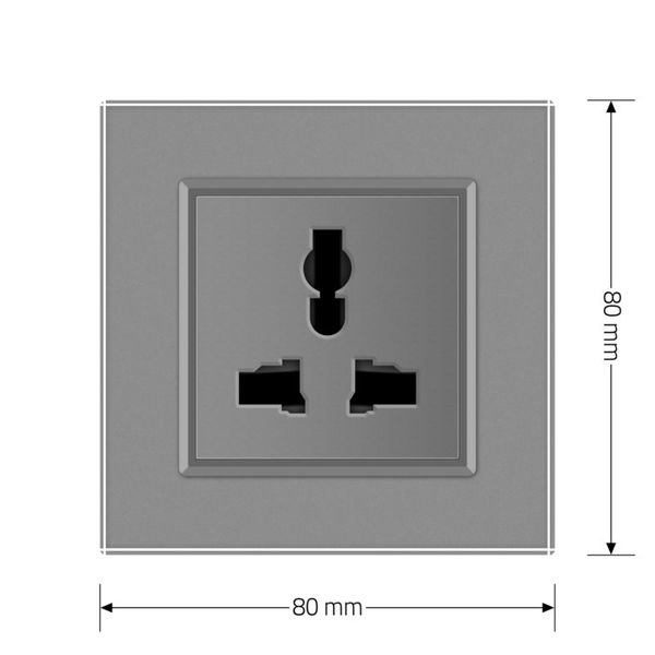 Розетка універсальна 12 стандартів в 1 Livolo сірий скло (VL-C7C1C-15) VL-C7C1C-15 фото
