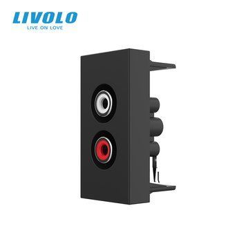 Механізм розетка RCA аудіо Livolo чорний (VL-FCAU-1BP) 727400112 фото