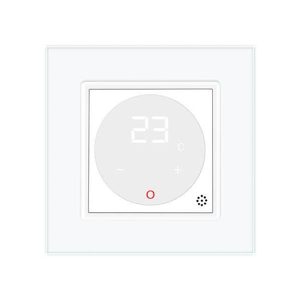 Терморегулятор сенсорний з датчиком температури повітря Сухий контакт для котлів Livolo білий скло (VL-C701TM3-11) VL-C701TM3-11 фото
