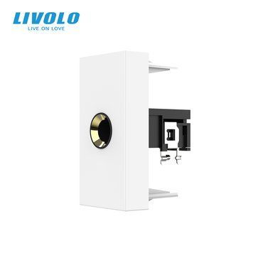 Механізм розетка мікрофон JACK 6.3 мм Livolo білий (VL-FCPH-1WP) VL-C7-1M-11 фото