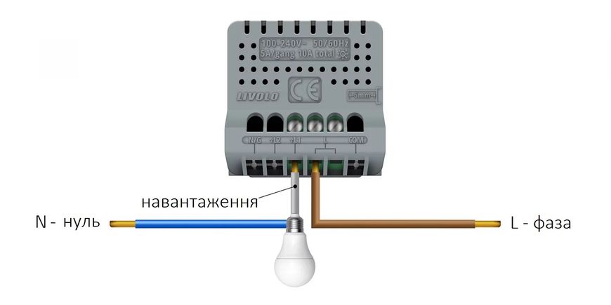 Розумний сенсорний ЕС вимикач 1 сенсор Livolo білий скло (VL-M7FC1Z2-2WP) VL-M7FC1Z2-2WP фото