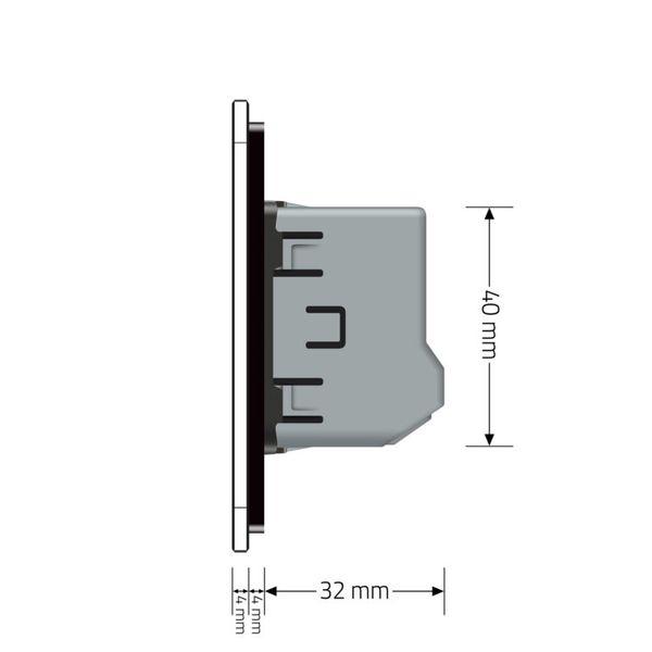 Розумний сенсорний ЕС вимикач 1 сенсор Livolo чорний скло (VL-M7FC1Z2-2BP) VL-M7FC1Z2-2BP фото