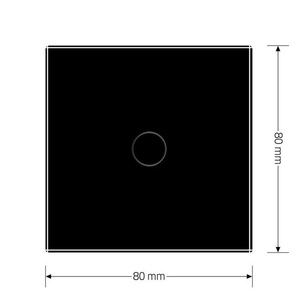 Розумний сенсорний ЕС вимикач 1 сенсор Livolo чорний скло (VL-M7FC1Z2-2BP) VL-M7FC1Z2-2BP фото