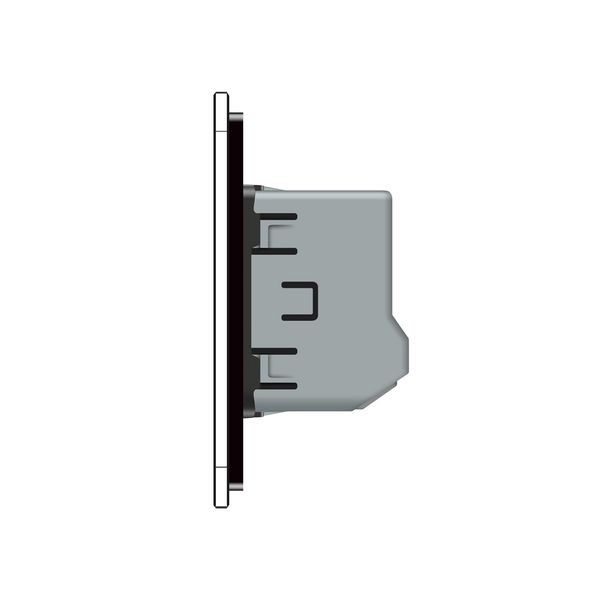 Розумний сенсорний ЕС вимикач 1 сенсор Livolo чорний скло (VL-M7FC1Z2-2BP) VL-M7FC1Z2-2BP фото