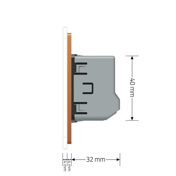 Розумний сенсорний ЕС вимикач 1 сенсор Livolo золотий скло (VL-M7FC1Z2-2AP) VL-M7FC1Z2-2AP фото