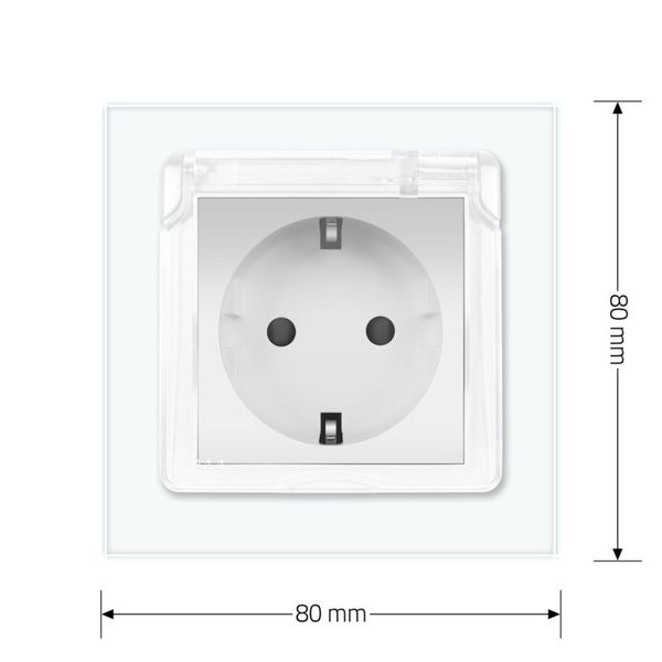 Розетка вологозахисна з кришкою Livolo білий скло (VL-C7C1EUWF-11) VL-C7C1EUWF-11 фото