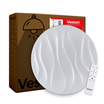 Світильник LED стельовий 60W 3000К-6500К зоряне небо 395*65мм з ДК DUNE VS-91027 фото