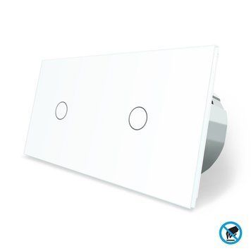 Безконтактний вимикач 2 сенсора (1-1) Livolo білий скло (VL-C701/C701-PRO-11) VL-C701/C701-PRO-11 фото