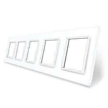 Рамка розетки 5 місць Livolo білий скло (VL-P7E/E/E/E/E-10W) BB-C7-SR/SR/SR/SR/SR-11 фото