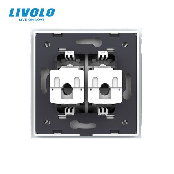 Розетка комп'ютерна подвійна RJ-45 Livolo білий скло (VL-C792C-11) VL-C792C-11 фото