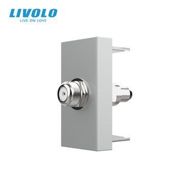 Механізм розетка супутникова SAT Livolo сірий (VL-FCSL-1IP) 727200115 фото