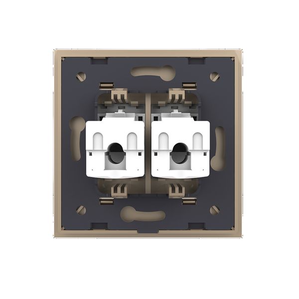 Розетка комп'ютерна подвійна RJ-45 Livolo золото скло (VL-C792C-13) VL-C792C-13 фото